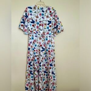 Woman's floral v neck maxi dress size large
